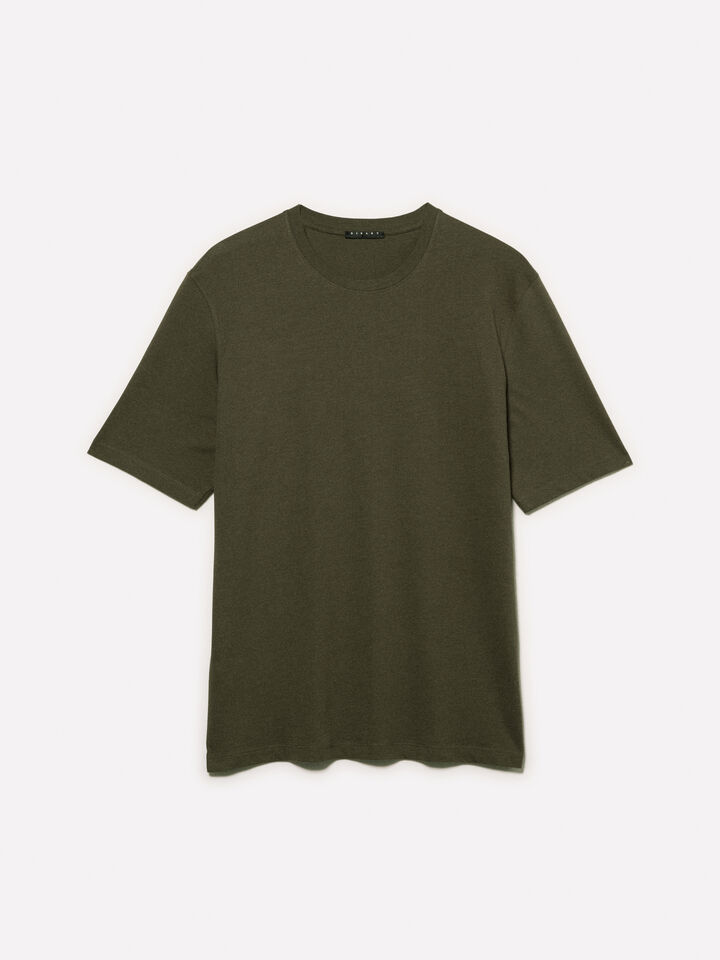 Kurzärmliges T-Shirt in Olivgrün mit normaler Passform - kurzärmeliges t-shirt für herren - Dunkelgrün | Sisley image number 5